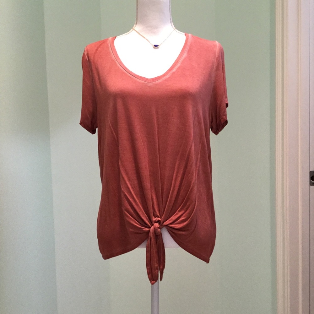 NWT Wonderly Knot Front Knit Top 1X